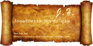 Josefovits Horácia névjegykártya